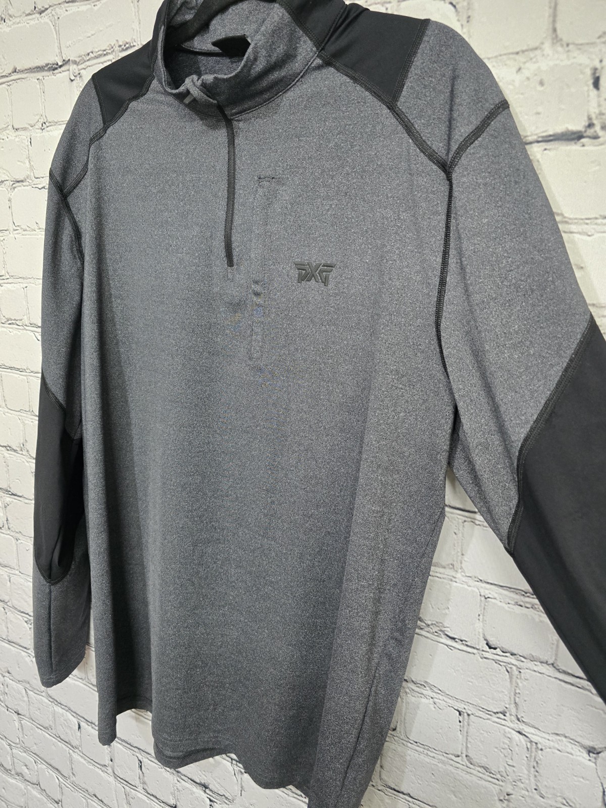 PXG Parsons Xtreme Golf 1/4 Pullover Zip Mens L Gray Paneled Performance Sweater