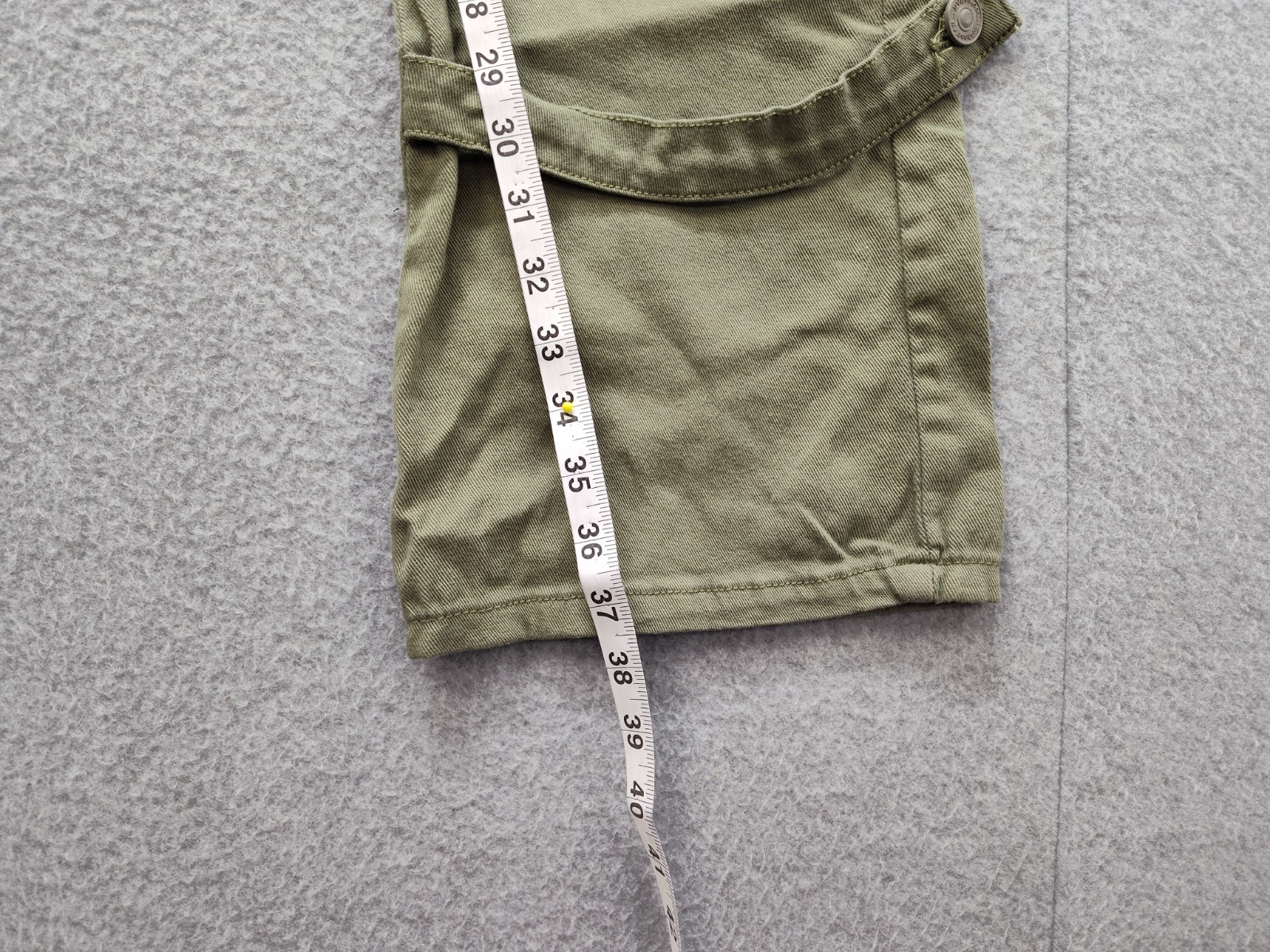 Boohooman Men Cargo Pant 34 Olive Green Utility Workwear Strappy Buckle Pockets