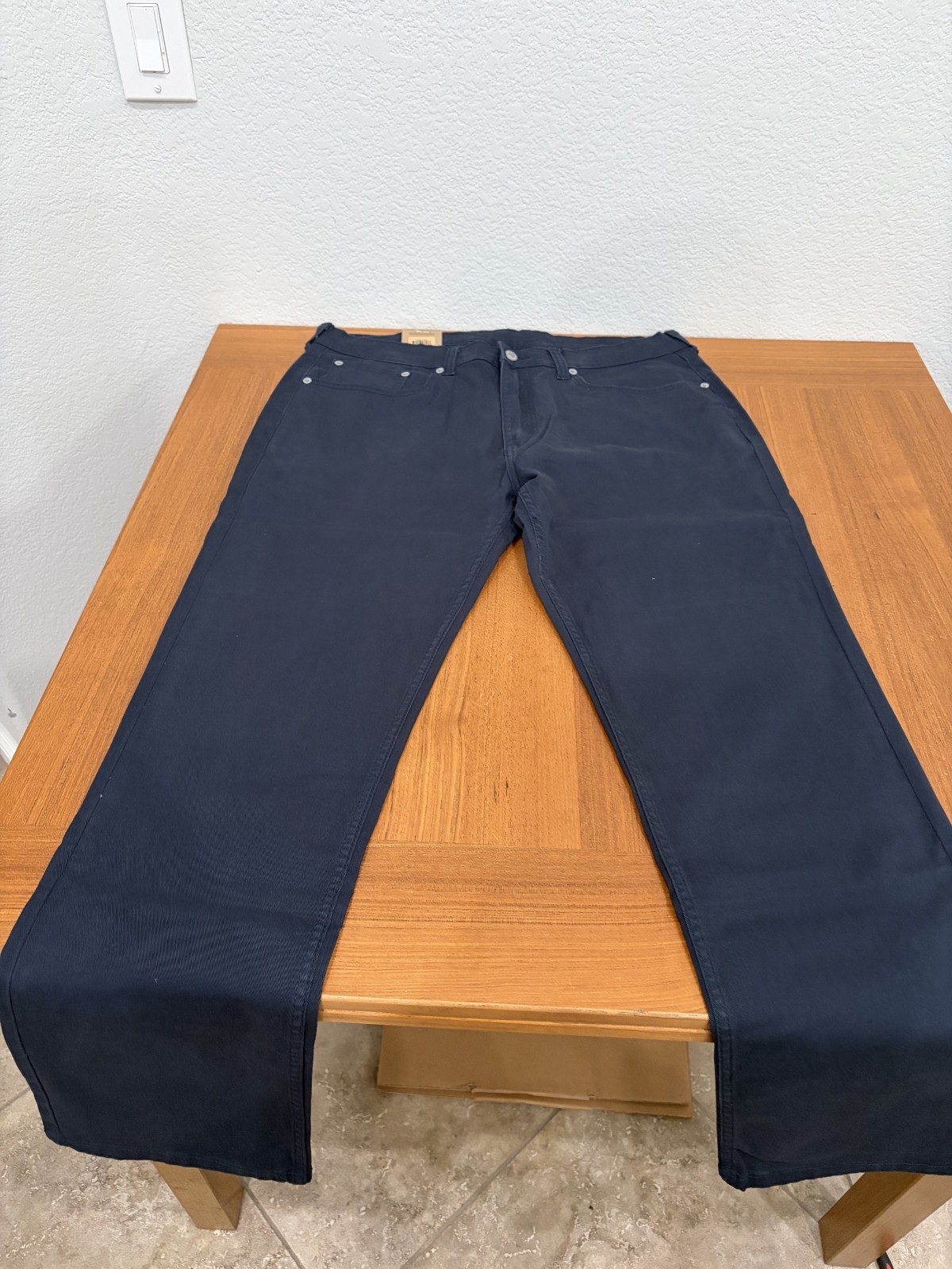 Levis 505 Jeans Men Stretch Regular Fit Zip Navy Blue 36×32 98% cotton
