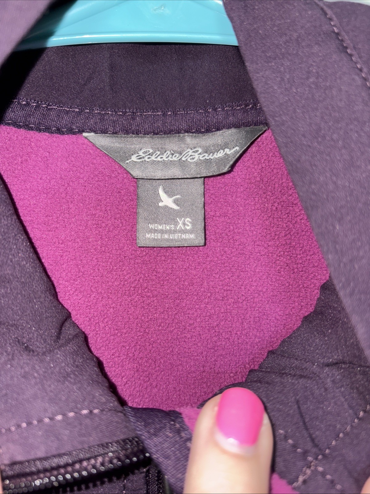 Eddie Bauer Women Softshell Zip Fleece Lined Jacket Sz XS Purple Water Resistant