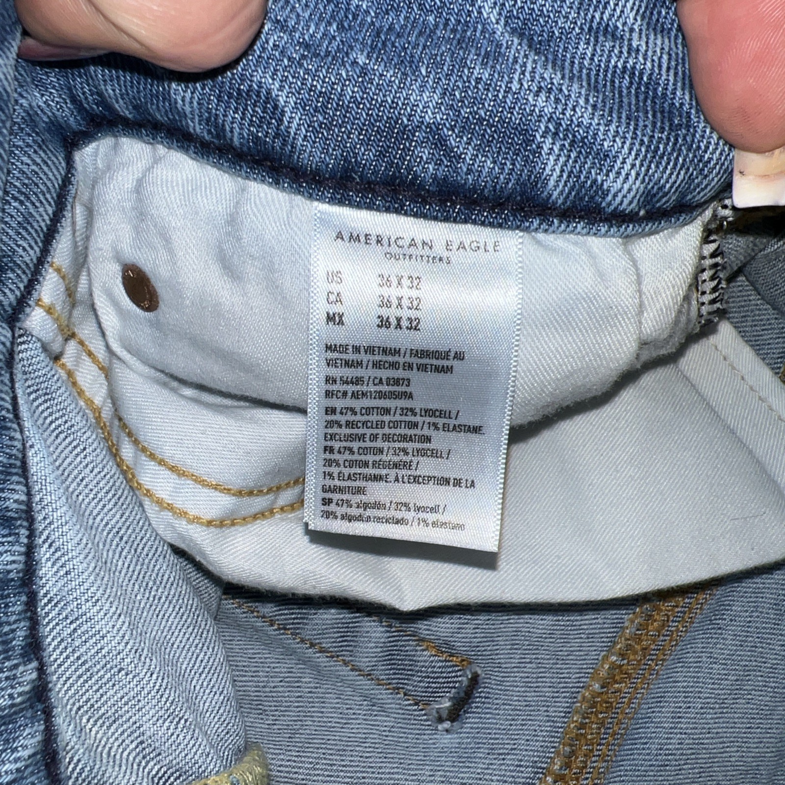 American Eagle Air Flex Straight Fit Light Wash Men’s Jeans Sz 36×32