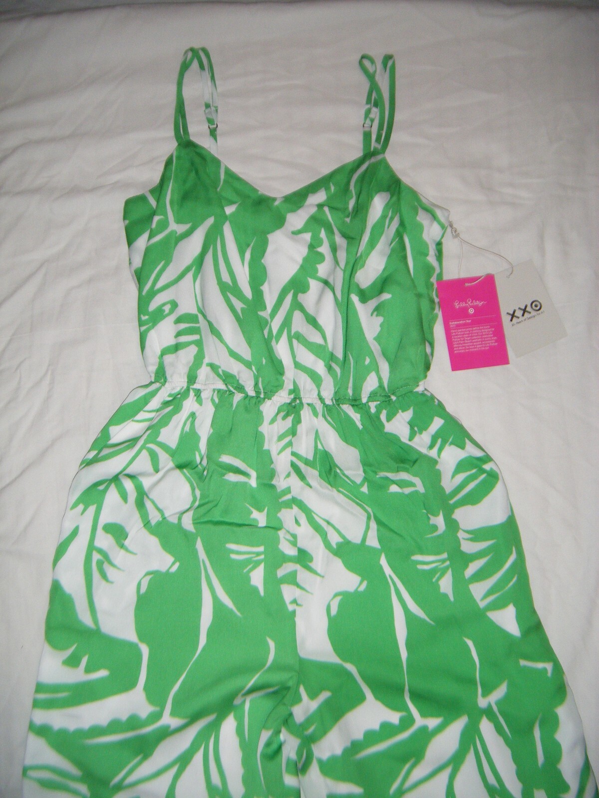 Lilly Pulitzer For Target Green/White Jumpsuit Romper Womens Size XS