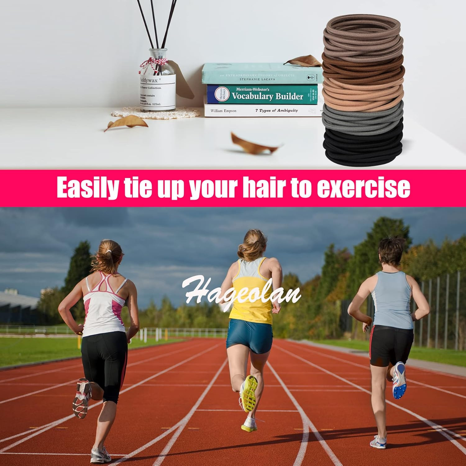 Multy-Colored Hair Ties, 120 PCS Large Elastic Bands, No Damage Ponytail Holders