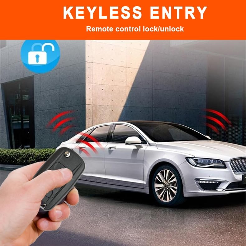 Car Alarm System with Remote Start & Push to Start Ignition Kit Engine Button