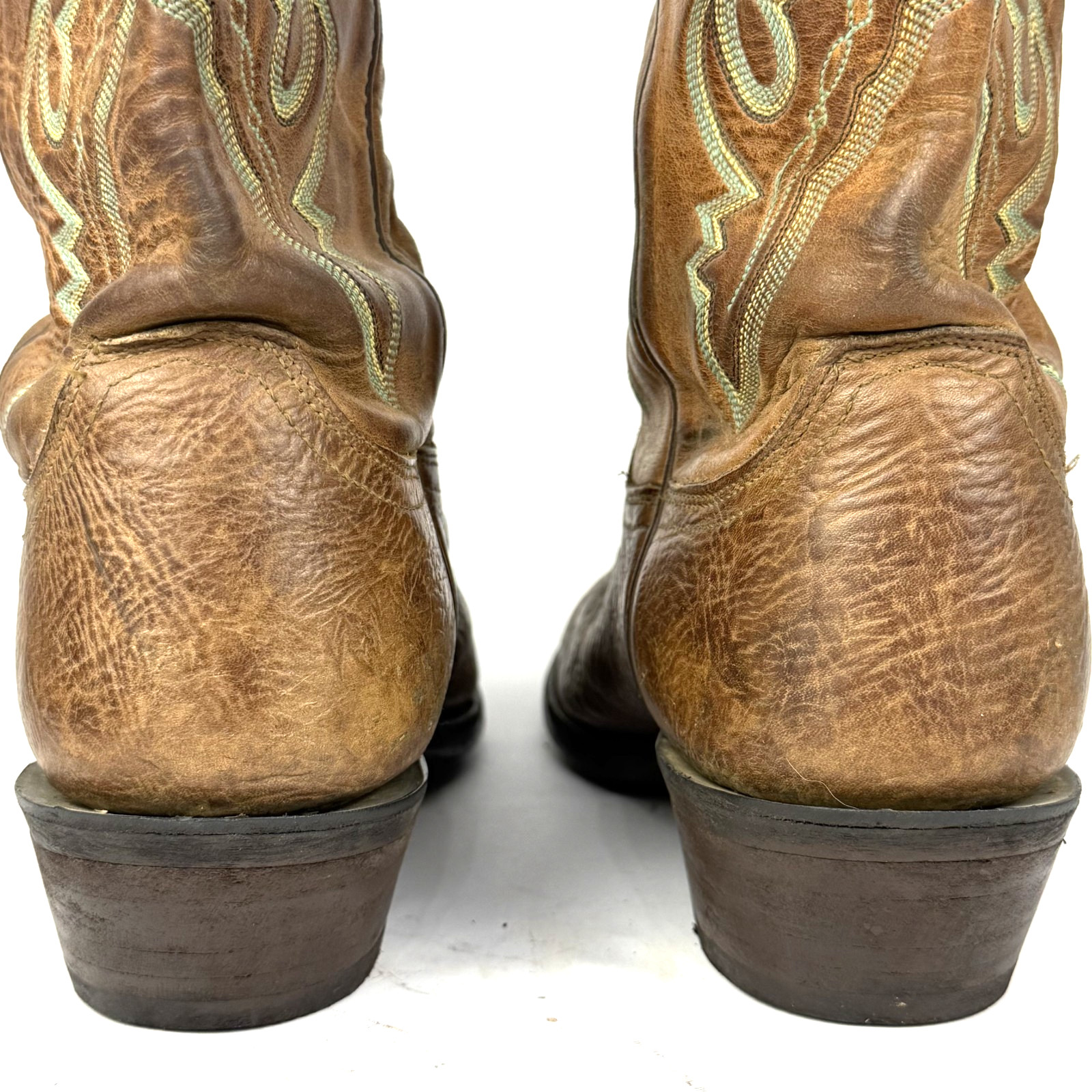 Lucchese 2000 Brown Bullhide Leather Round Toe T3253R Mens Cowboy Boots sz 9.5D