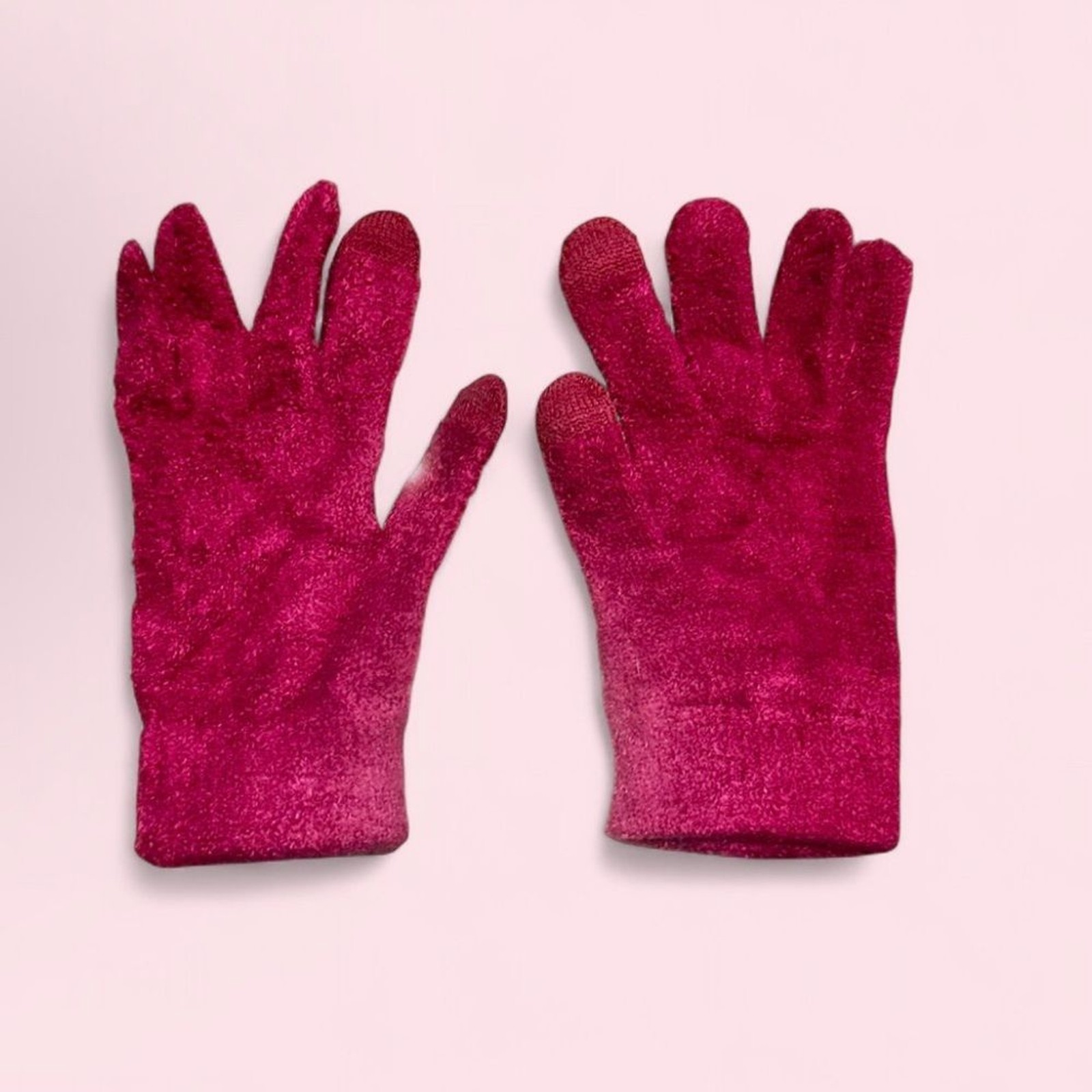 Cejon Tech-Friendly Silver-Knit Fabric Gloves