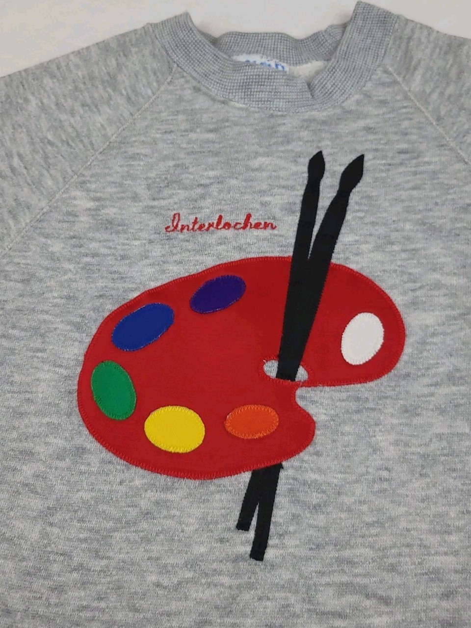 Vintage 80s Interlochen Paint Pallette Sweatshirt Michigan School Art USA Made