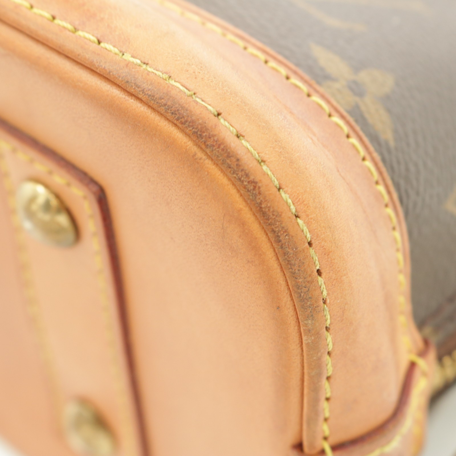 Auth.Louis Vuitton M53152 Alma BB Hand Bag Brown Monogram Canvas Serial: RFID