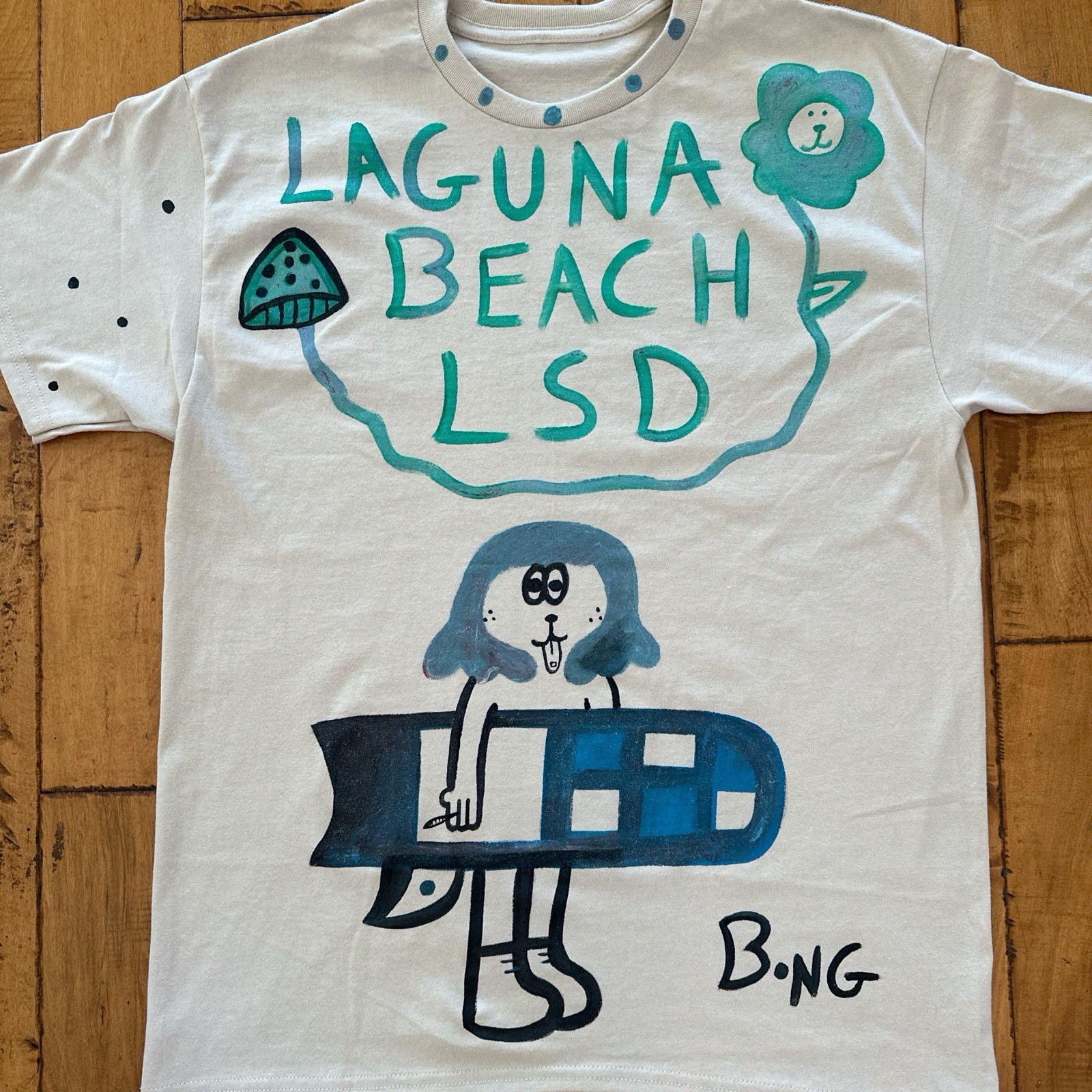 Laguna Beach LSD Graphic Art White Cotton Men’s Crew Neck T-Shirt