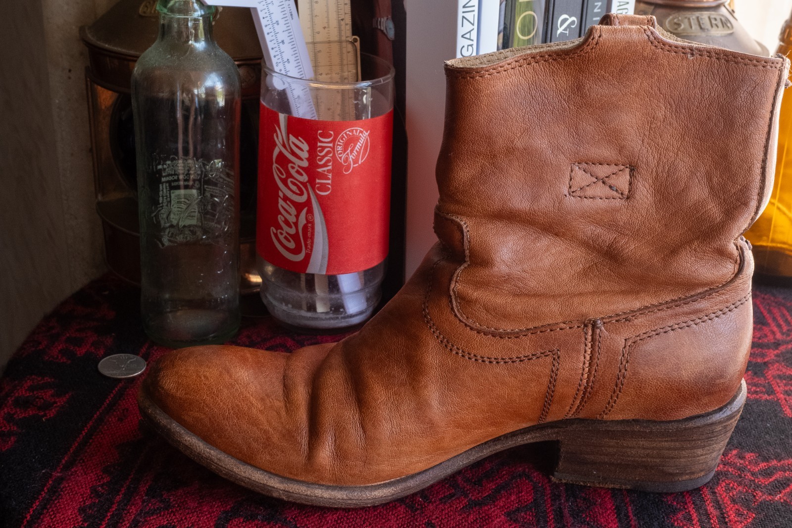 Frye Carson Tab Women’s Brown Leather Pull On Boots Size 7.5