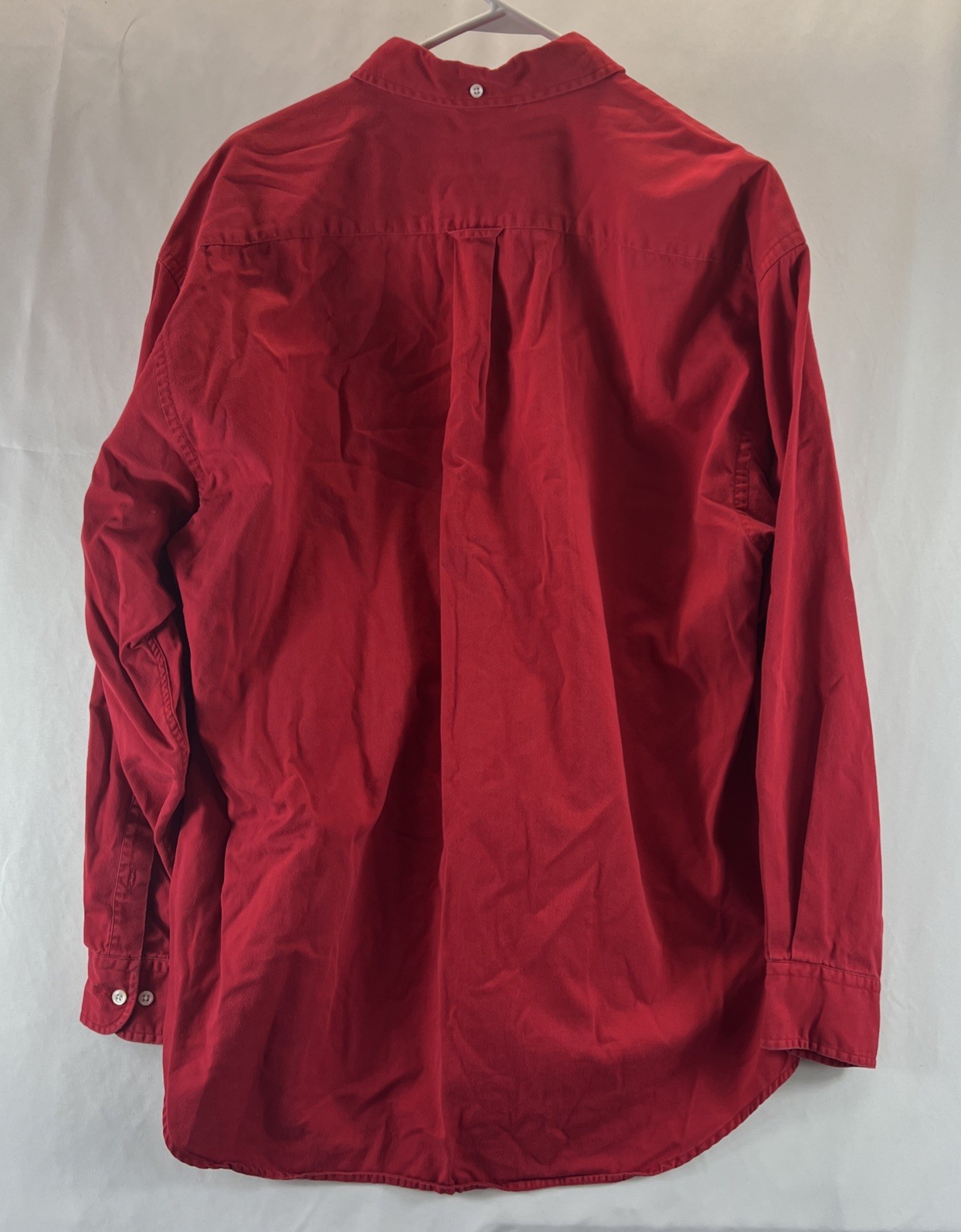 Norsport Red 100% Cotton Long Sleeve Button Down Collared Shirt Men’s Size L