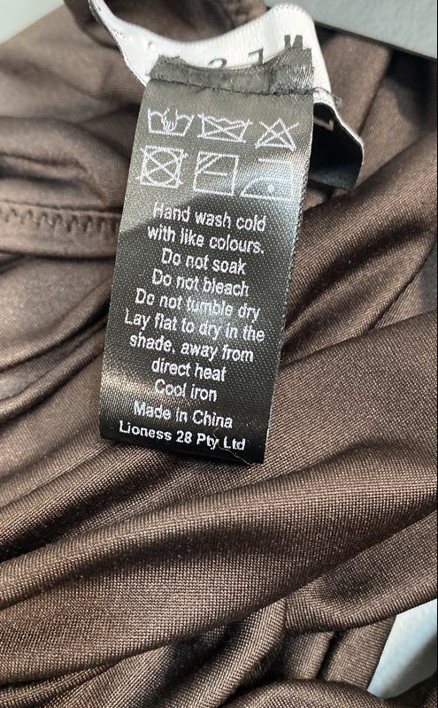 Lioness Women’s Chocolate Brown Essence Crop Top Draped Cowl Neck NWT Sz S