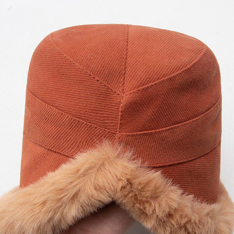 Bucket Winter Hat Wide Brim Fluffy Plush Fisherman Soft Faux Fur Cap