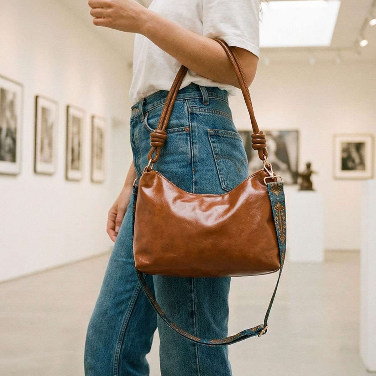 Women Soft PU Leather Tote Bag Commute Handbag Shoulder Messenger Satchel Bag