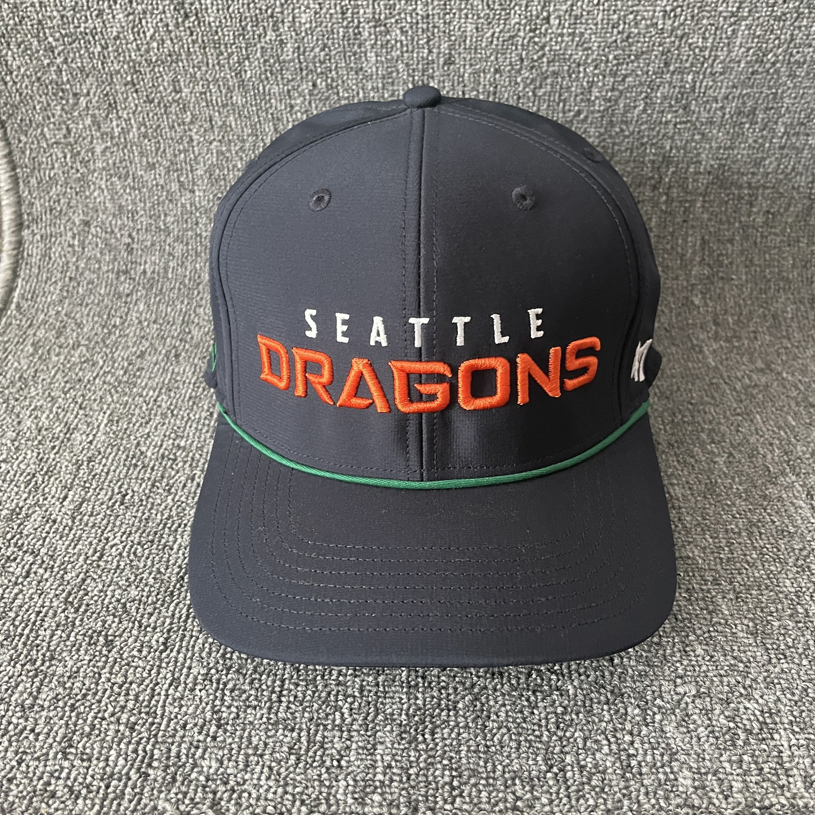 ’47 XFL Football Seattle Dragons Structured Snapback Adjustable Black Orange Gre