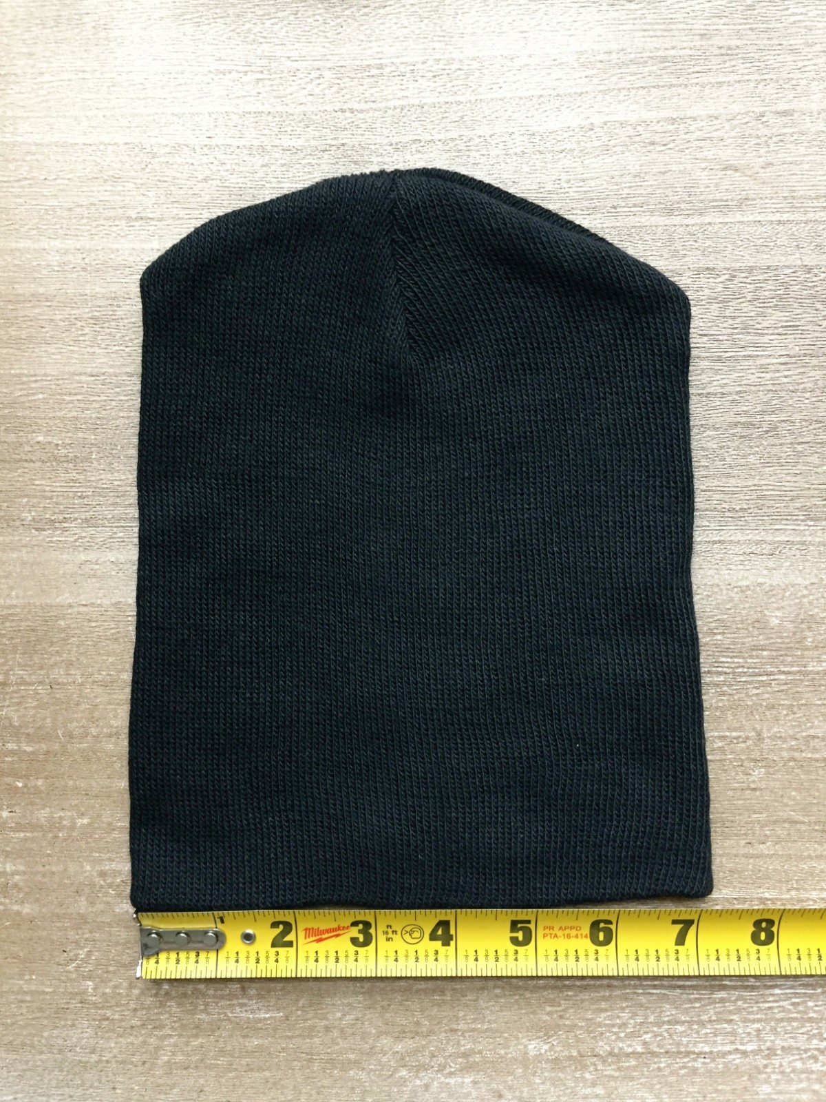 8.5in Beanie UltraSpun Heavy Weight Polyester Knit Hat Skull Cap Black USA MADE