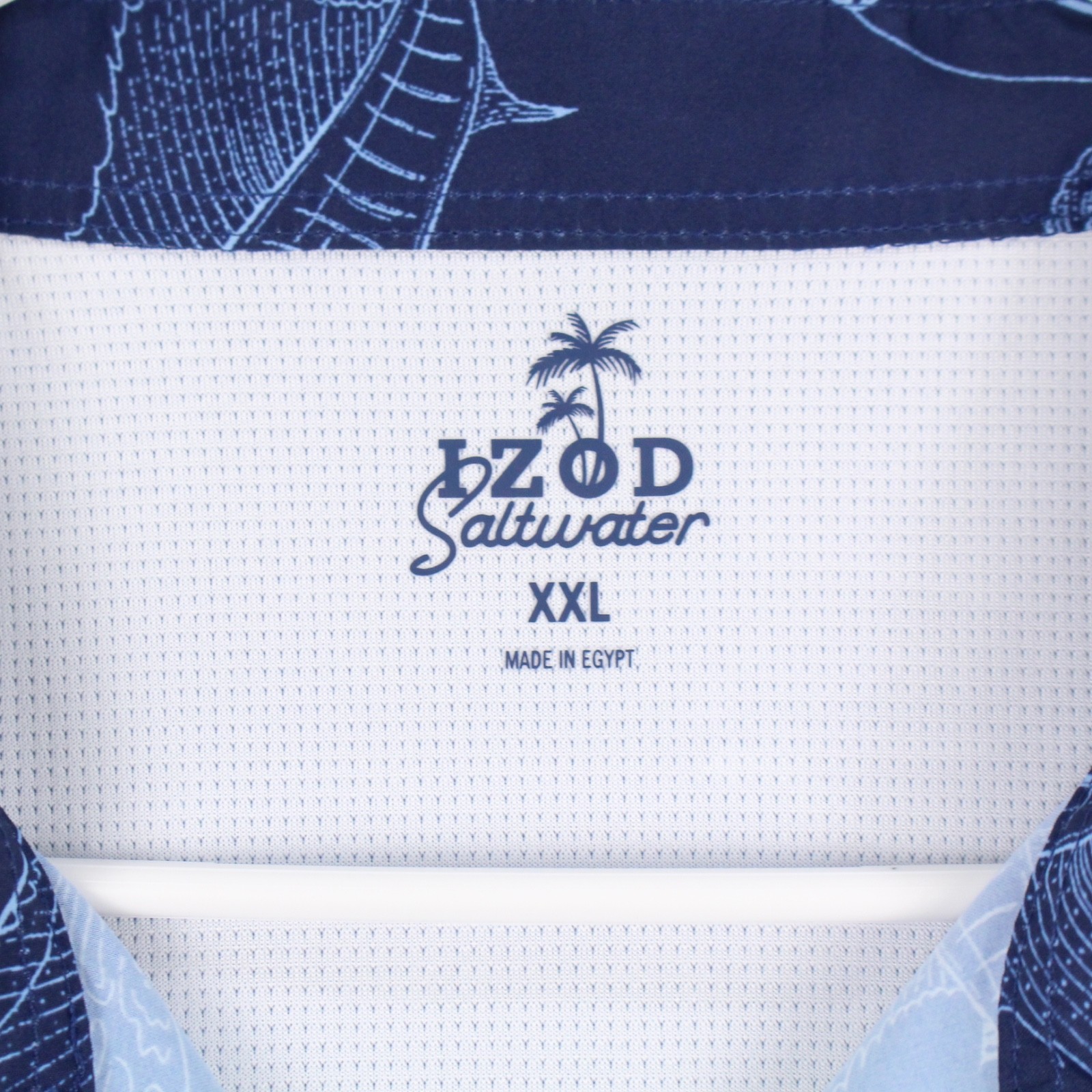 Izod Saltwater Shirt Mens XXL Blue Sunshield Prints Woven Short Sleeve NEW