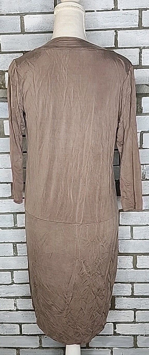 Anthropologie DOLAN Left Coast Tegan V-Neck Shift Dress with Pockets Small Brown