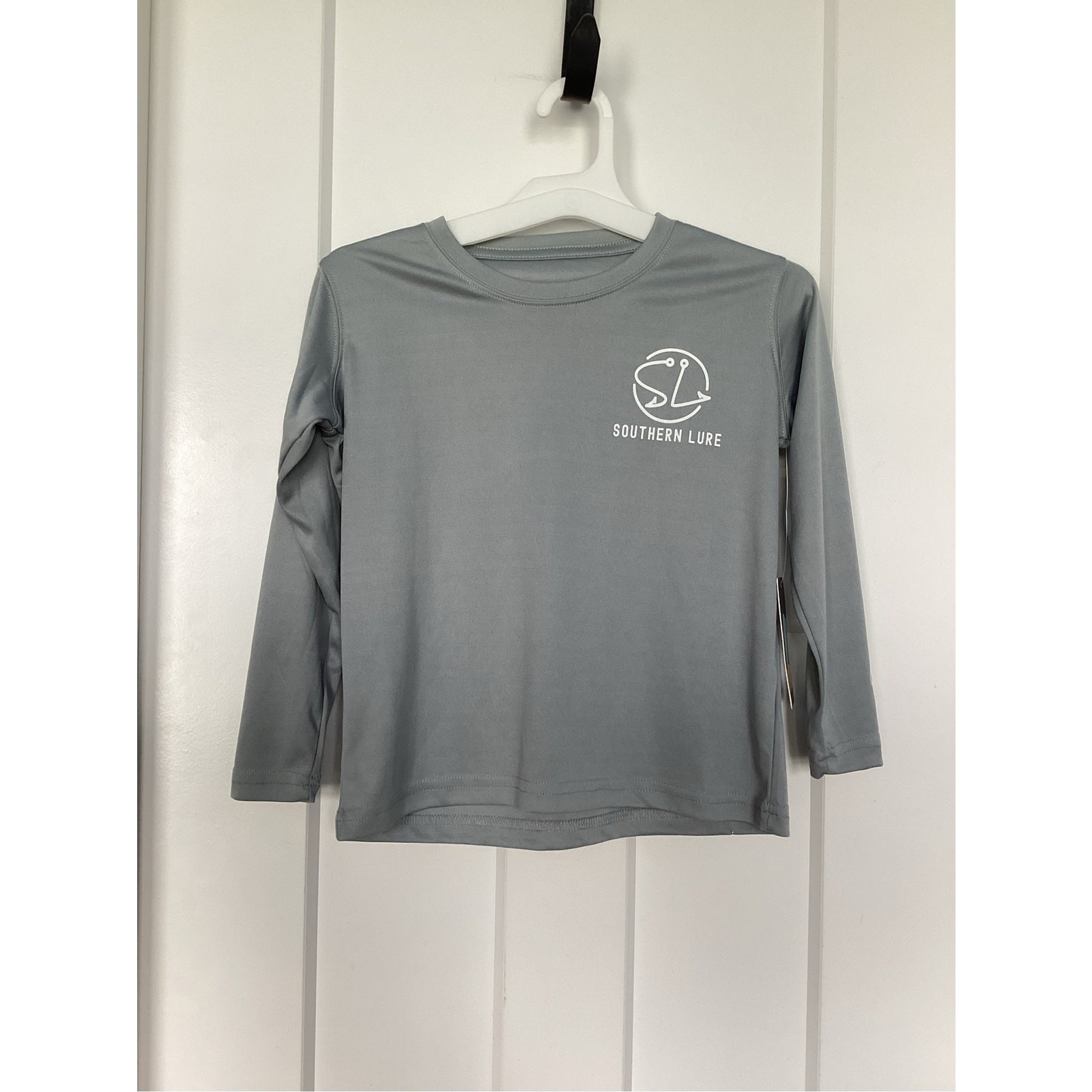 New Southern Lure Youth Long Sleeve UV50 Performance Tee Shirt Gray Size Small