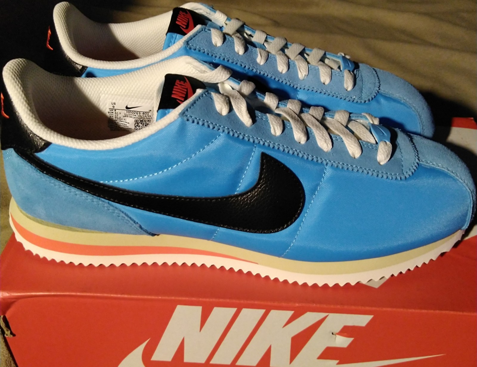 Nike Cortez TXT Baltic Blue Men’s Low Top Lace-Up Nylon Sneakers HF0263-401 2024