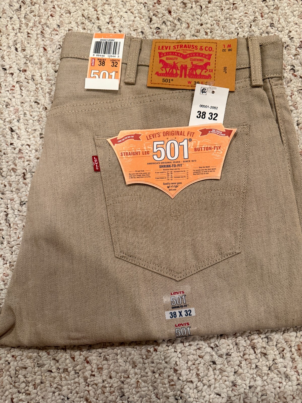 Men’s Levi’s 501 Button Fly Original Fit Jeans 32-46 Waist Sizes New 34 36 38 40