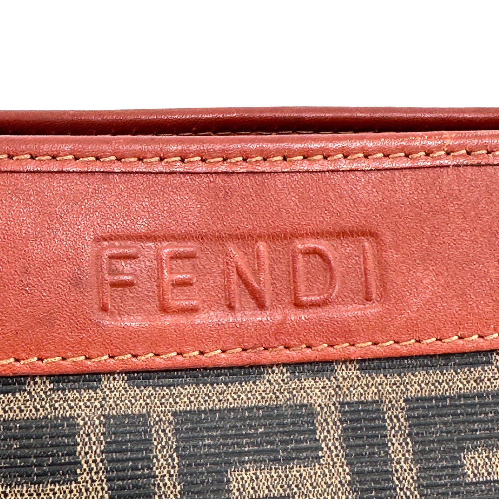 FENDI Zucca Clutch Bag Brown
