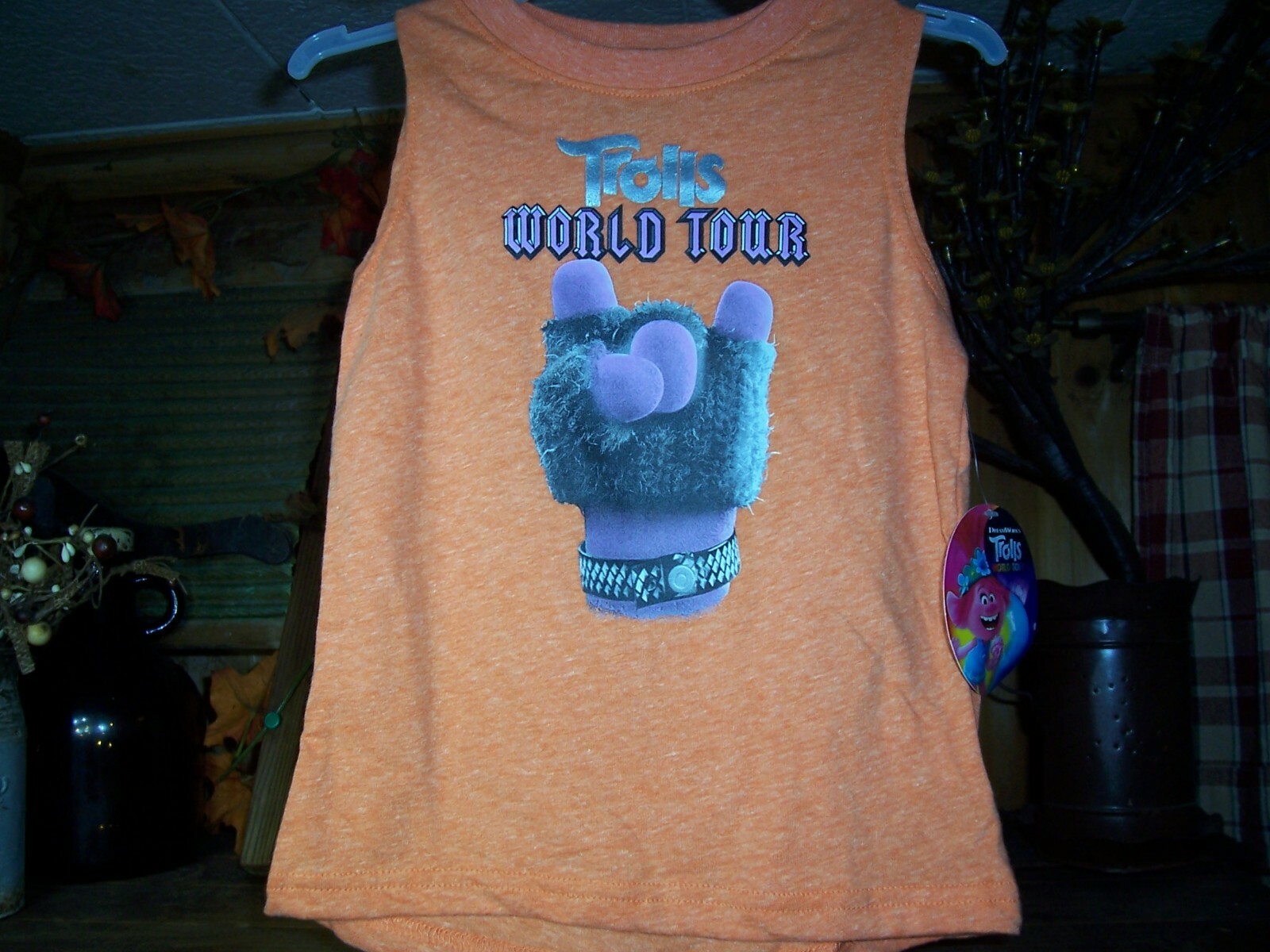 TROLLS WORLD TOUR BOYS TODDLER TANK TOP T SHIRT SIZE 4T ORANGE CASUAL SUMMER NEW