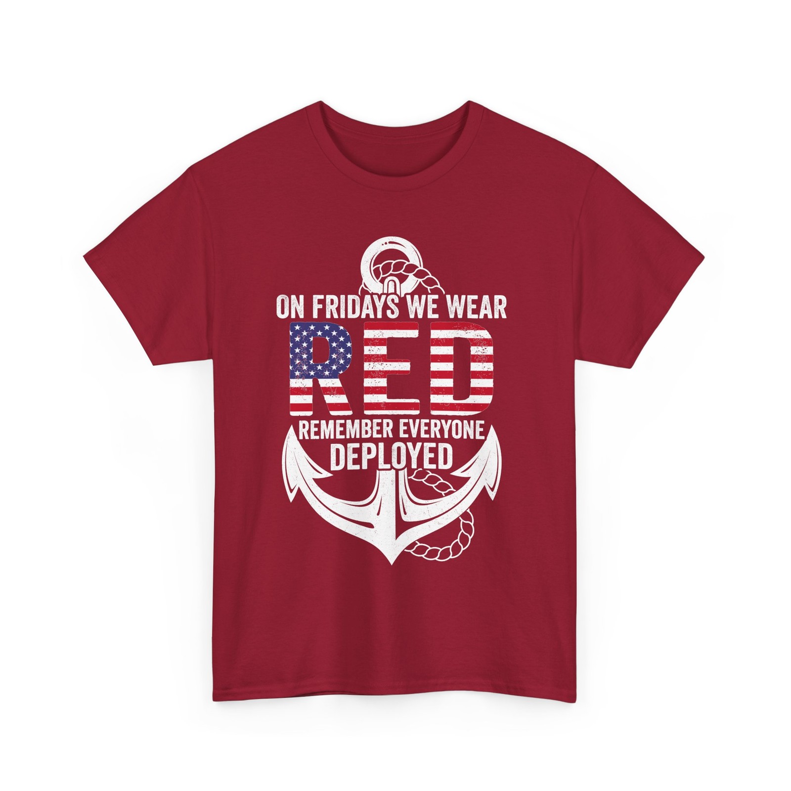 On Fridays We Wear Red Friday Navy Gift Distressed T-shirt