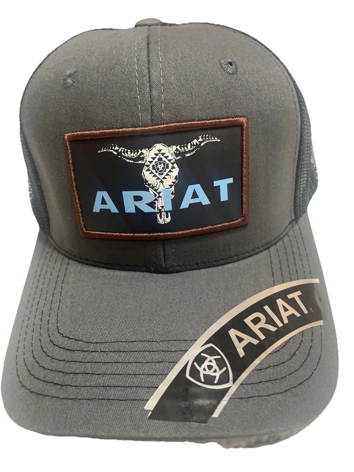 Ariat Mens B-Fit Shield Logo Mesh Back Snapback Cap Hat