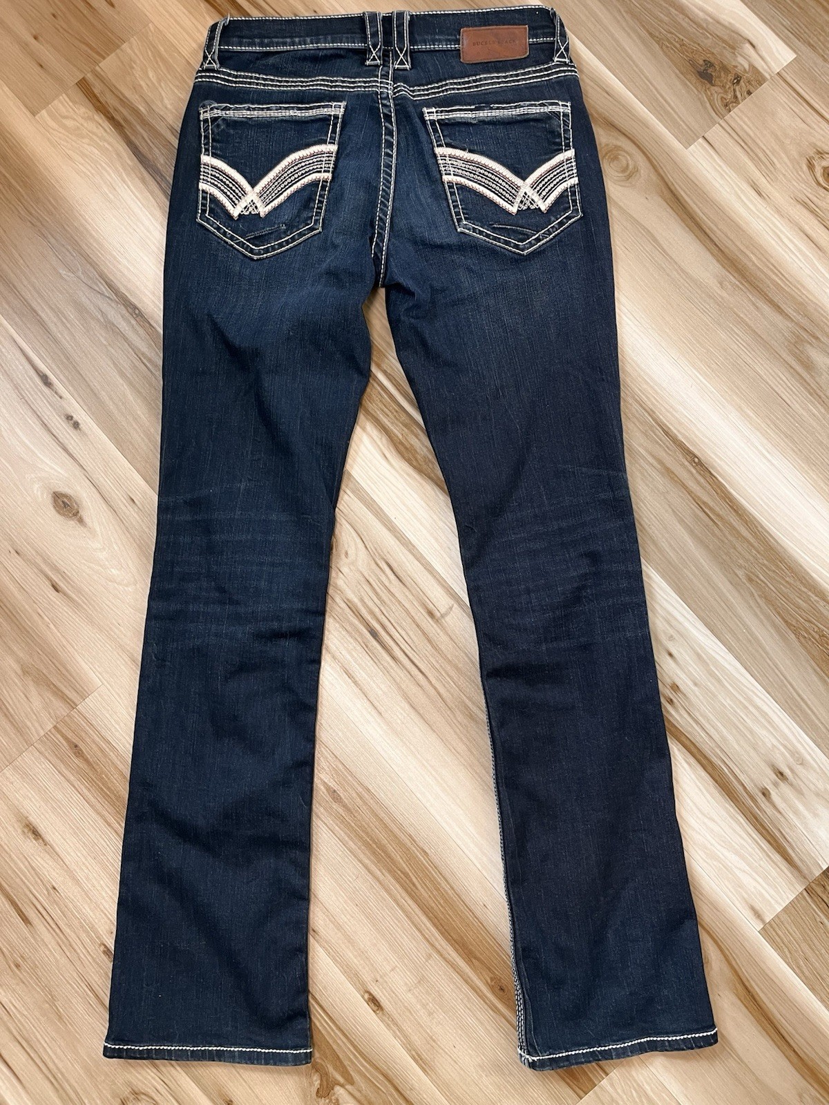 Buckle Black Fit No 3 Bootcut Men’s 32×34 Low Rise Slim Fit Jeans Embroidered