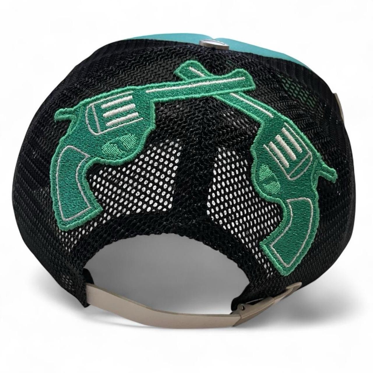 Carpe Diem Turquoise & Black Adjustable Trucker Hat Men’s Classic Mesh