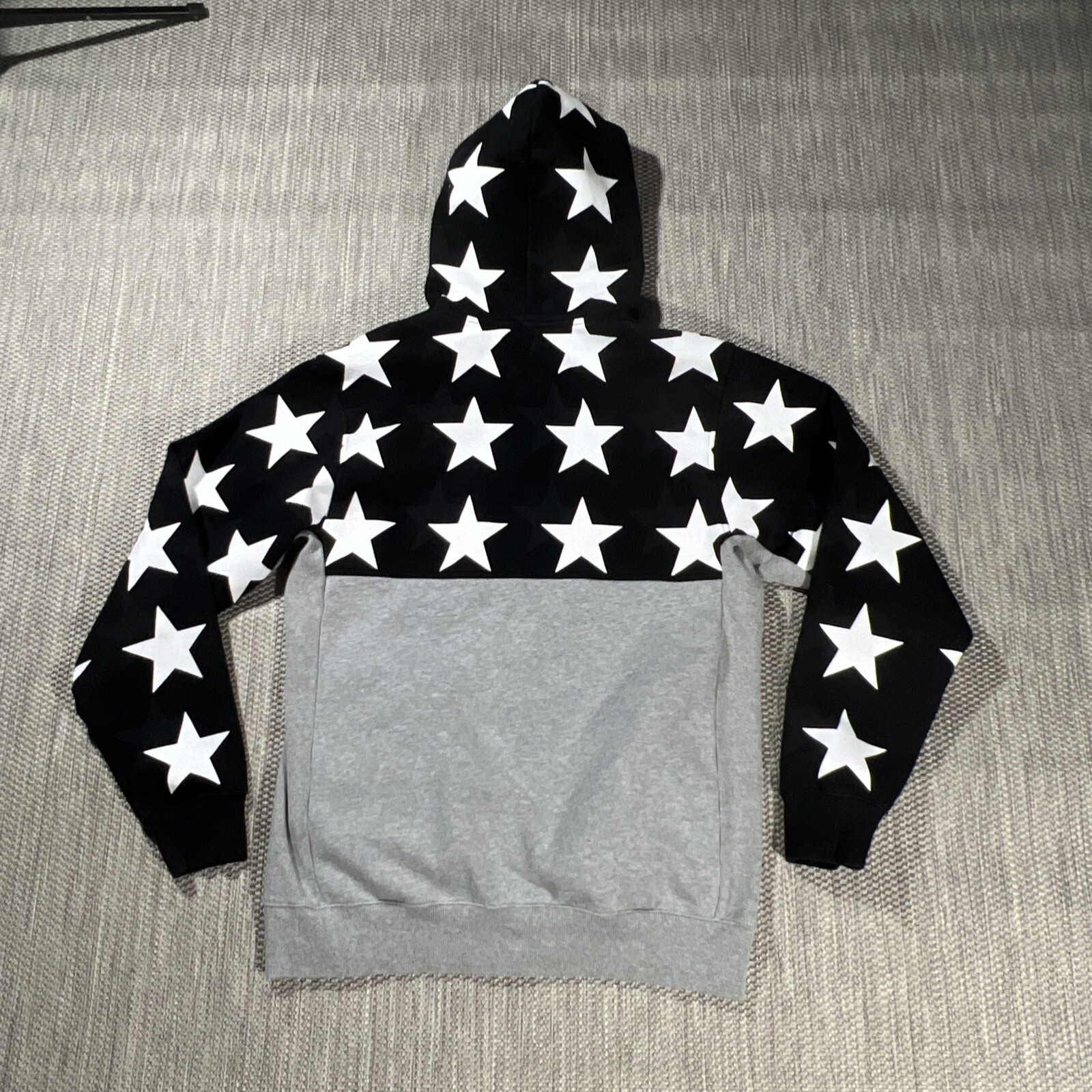 Black Scale Hoodie Men L Full Zip Gray Modern Fit BLVCK SCVLE White Star Jacket