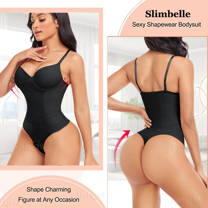 Women’s Seamless Full Body Shaper Bodysuit Tummy Slimming Built-in Bra Shapewear