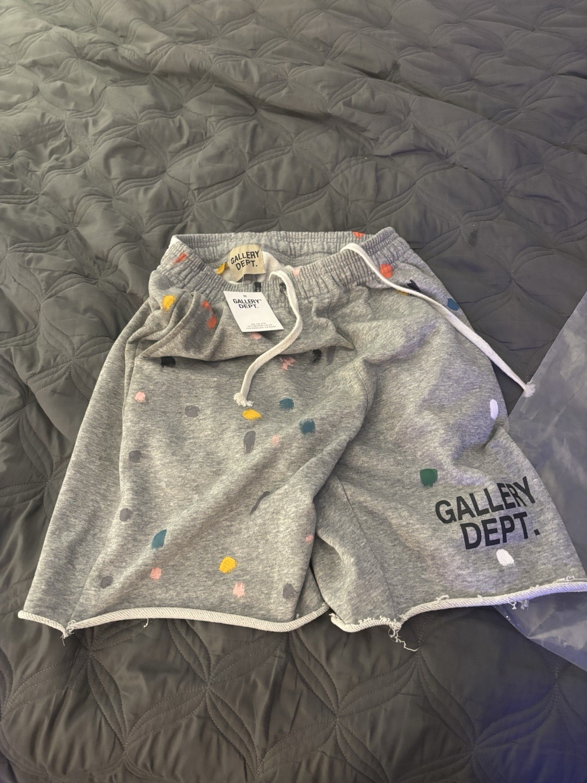 Gallery Dept. Men’s Gray Sweat Shorts Logo Drawstring Regular Fit