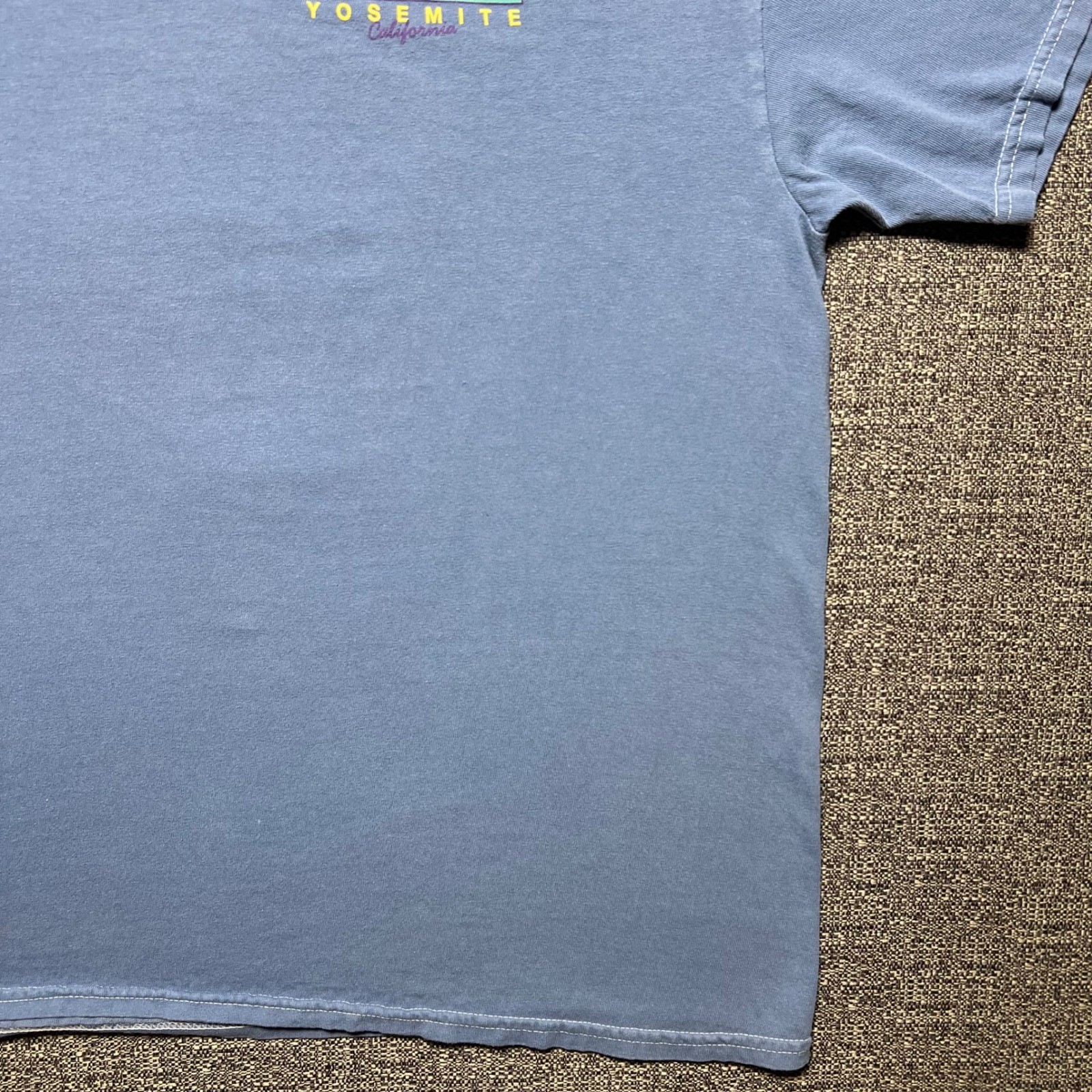 Yosemite National Park Sunset Mountain Double Sided Blue T Shirt Mens Medium
