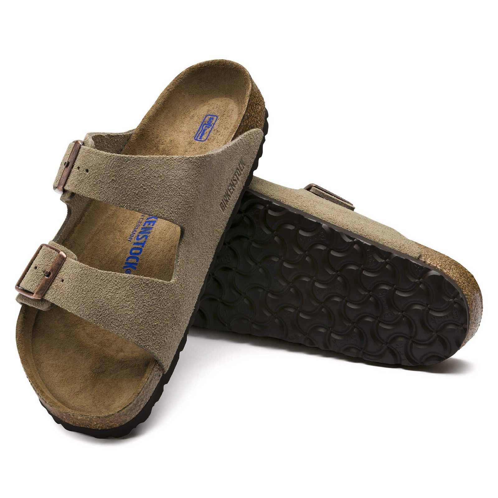 Birkenstock Arizona Soft Footbed Sandals Suede Taupe Casual Shoes EU37-45