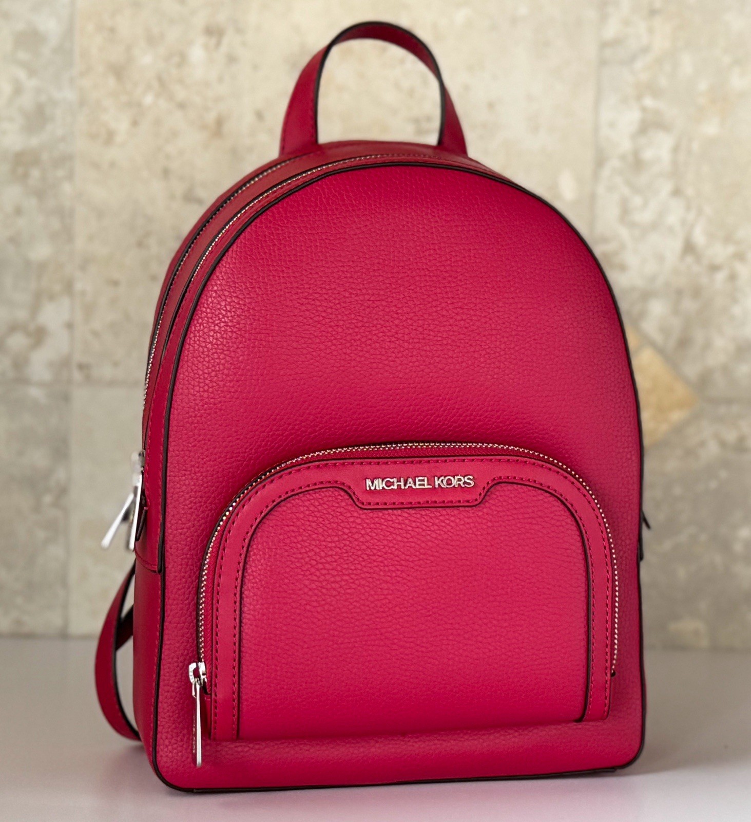 Michael Kors Jaycee Medium Pocket Backpack Dark Raspberry