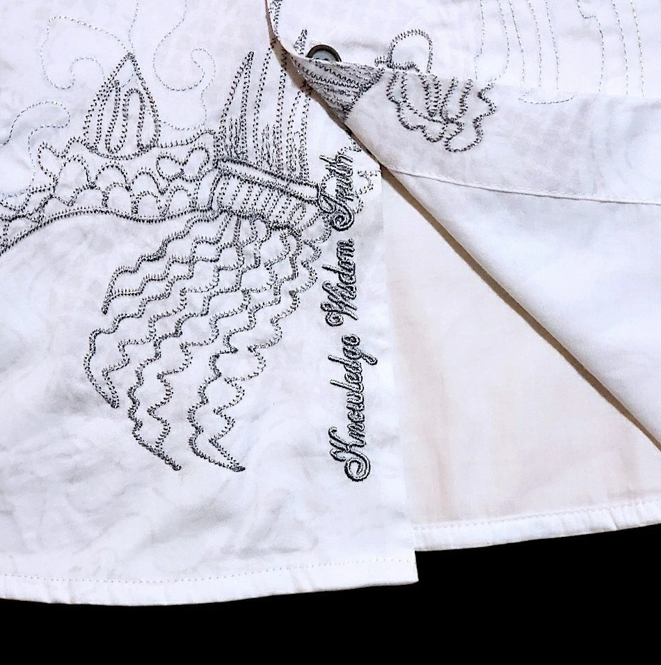 $378 Robert Graham Maelstorm Button Down Embroidery Tiger Dragon Paisley Shirt L