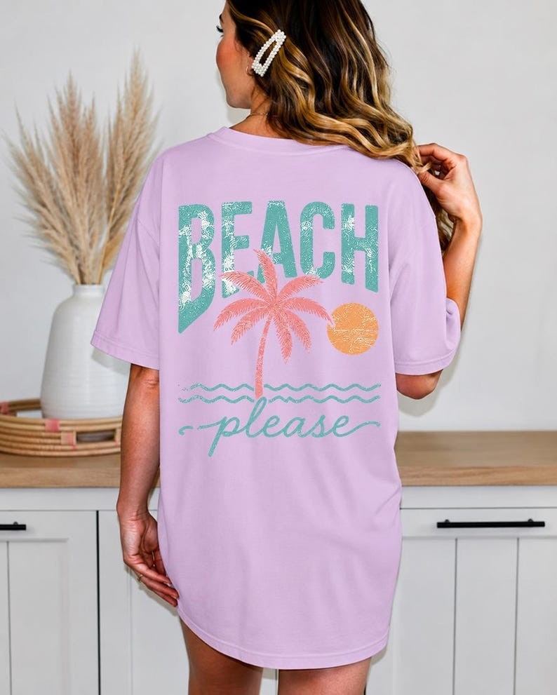 Comfort Colors Beach Please T-Shirt, Summer shirt, Trendy Beach Tee for Women