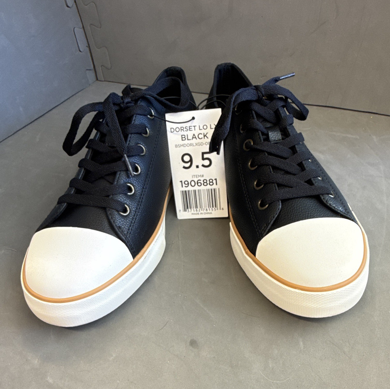 Ben Sherman Dorset Lo LX Men’s Black/White Lace-Up Sneakers Memory Foam 9.5
