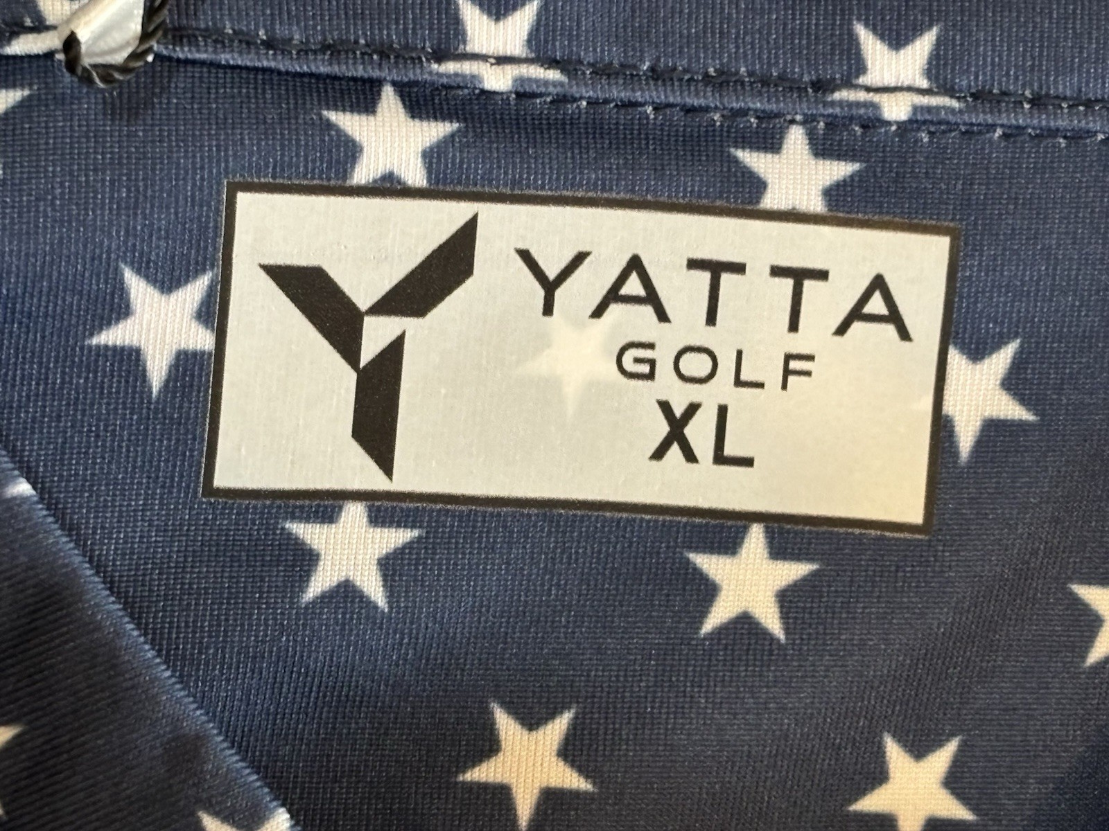 Golf Polo Shirt Stars Print Patriotic Mens XL & XXL Navy Blue July 4th NWT Gift