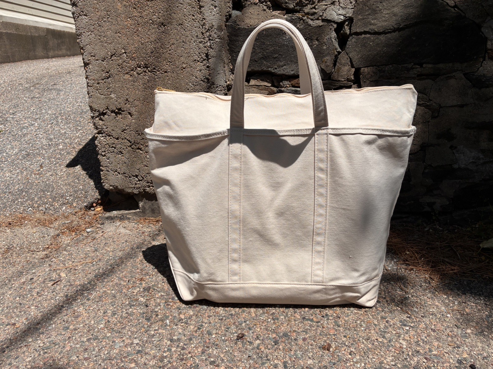 LL Bean Boat and Tote Zip-Top natural canvas X-Large