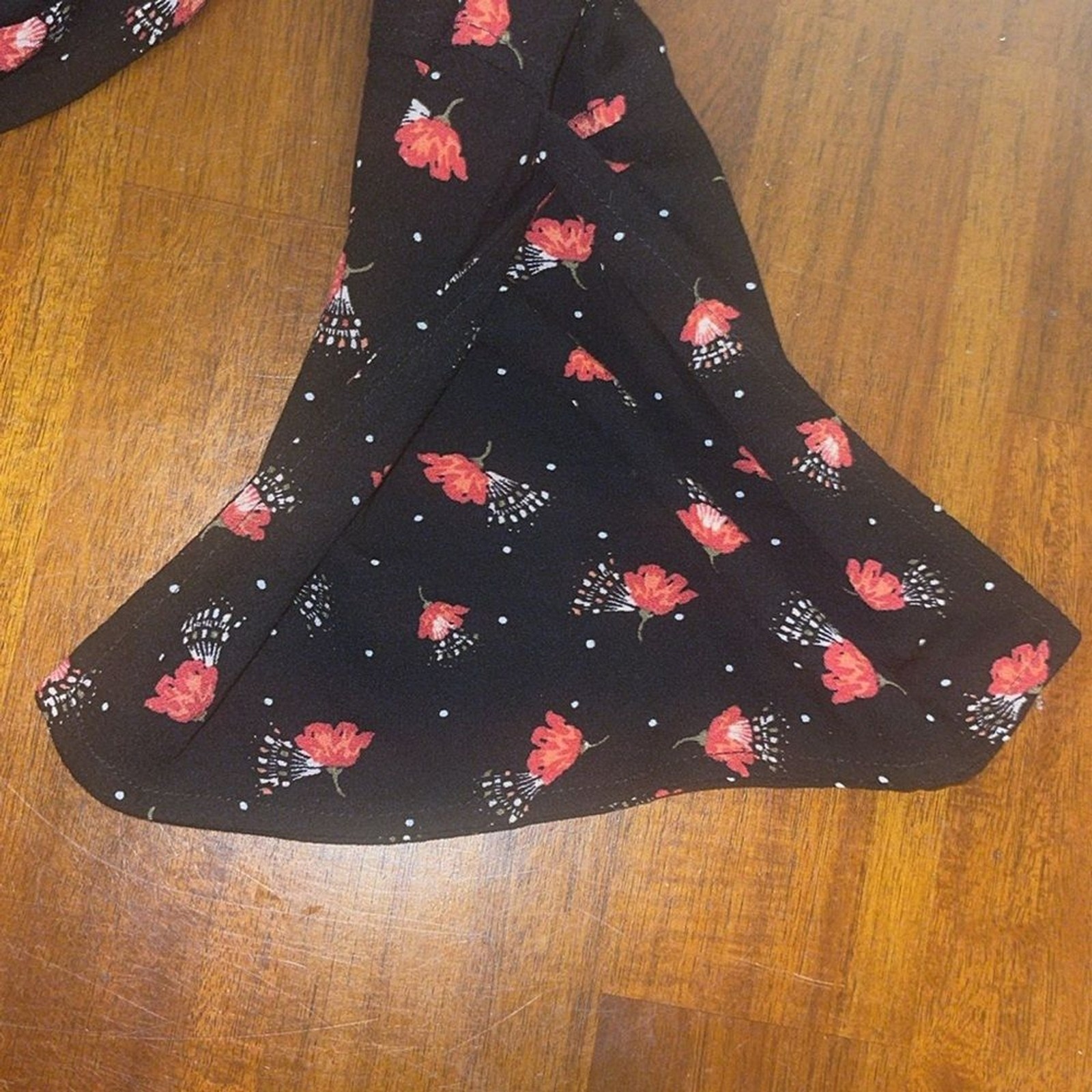 Free People ladies NWT Black Floral Combo Tegan Mini Dress. Size 2.