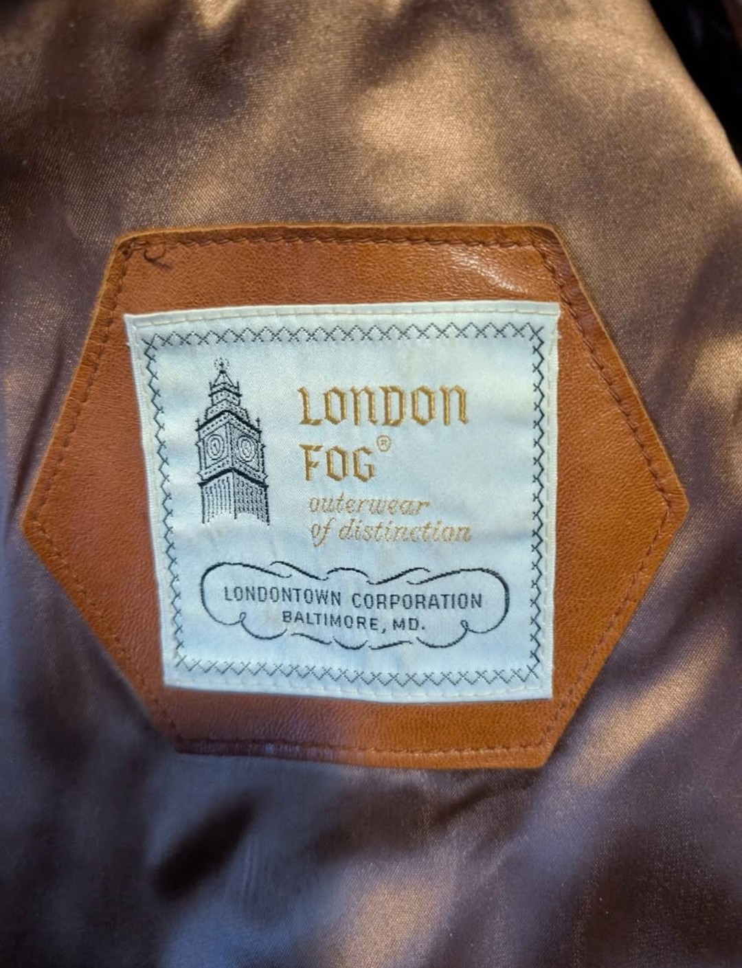 Men’s London Fog Leather Jacket Size 44 Long