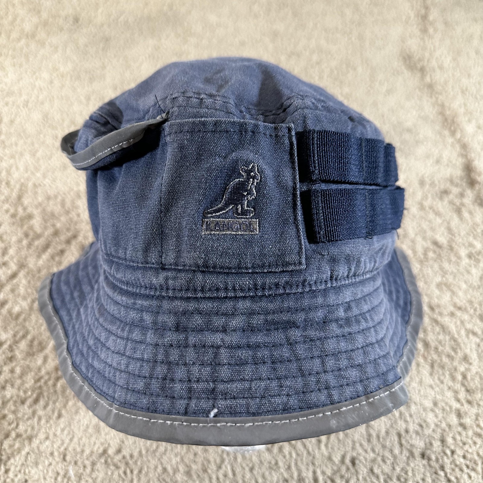 Kangol Hat Bucket Mens XL Blue Waxed Utility Water Resistant Outdoor K5328