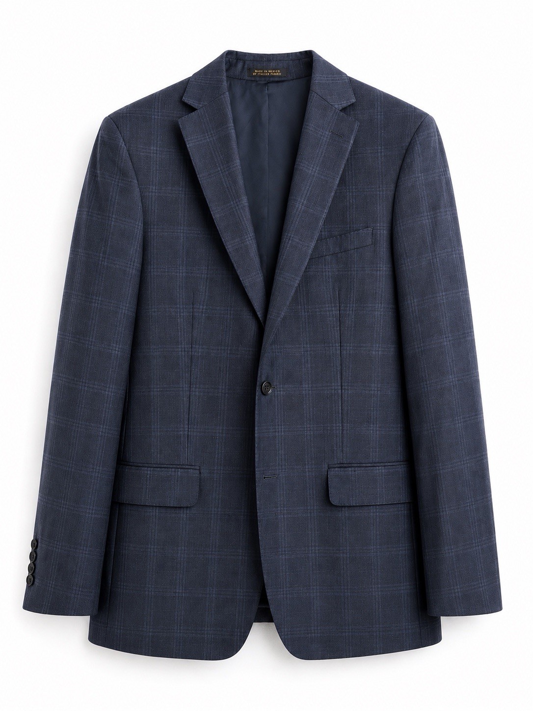 Jos. A. Bank Reserve Tailored Fit Navy Windowpane 100% Italian Wool Suit Coat