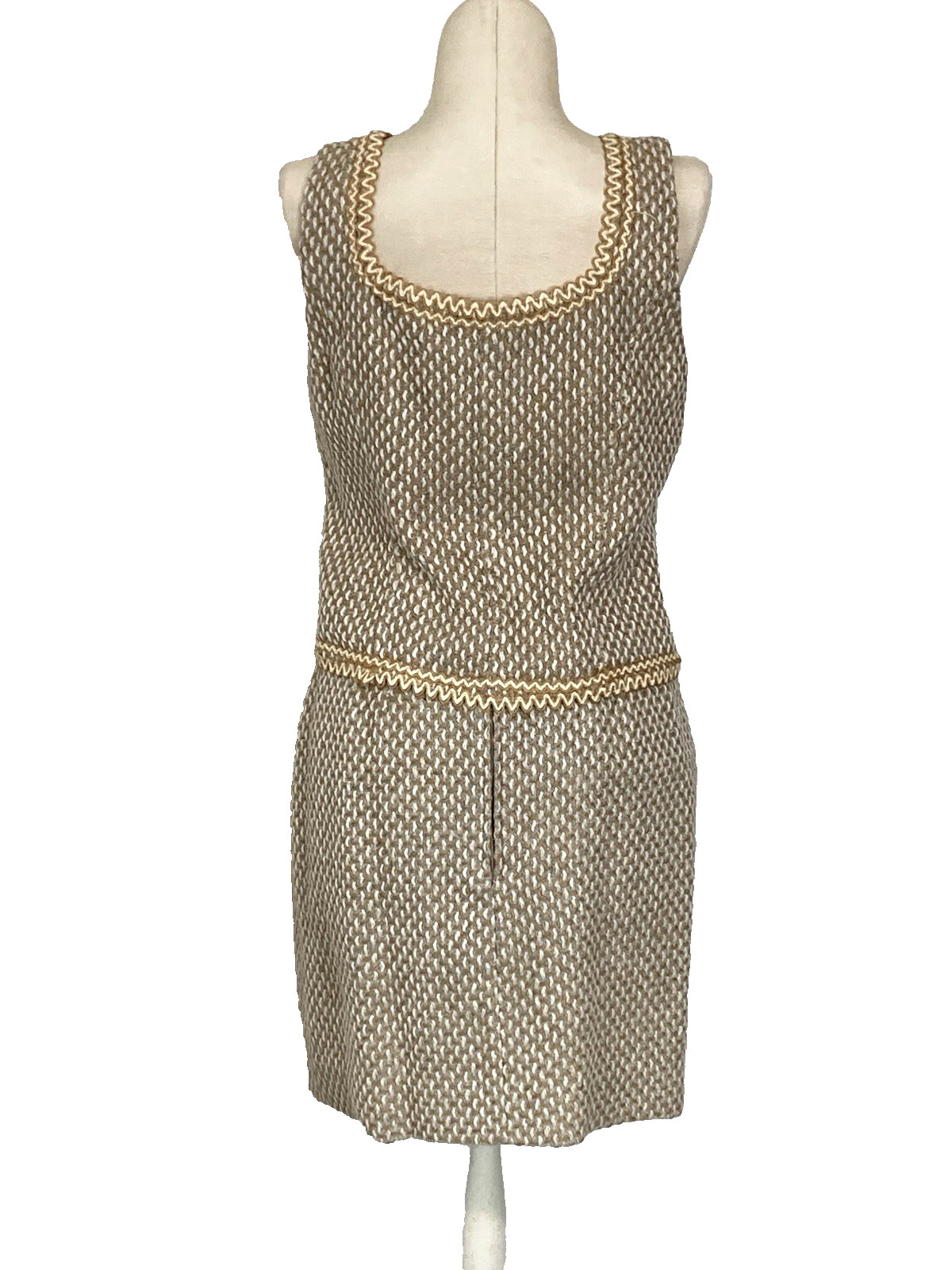 Morgan de Toi 3pc Boucle Tweed Suit Jacket Skirt Vest France Small