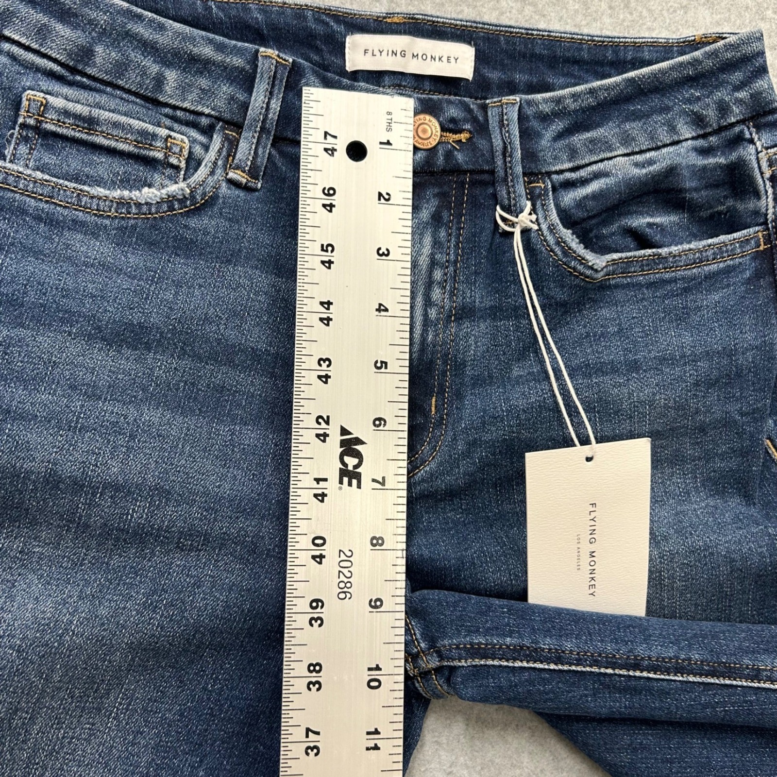 Flying Monkey Los Angeles Straight Leg Jeans Dark Wash High Rise Size 28 F5363
