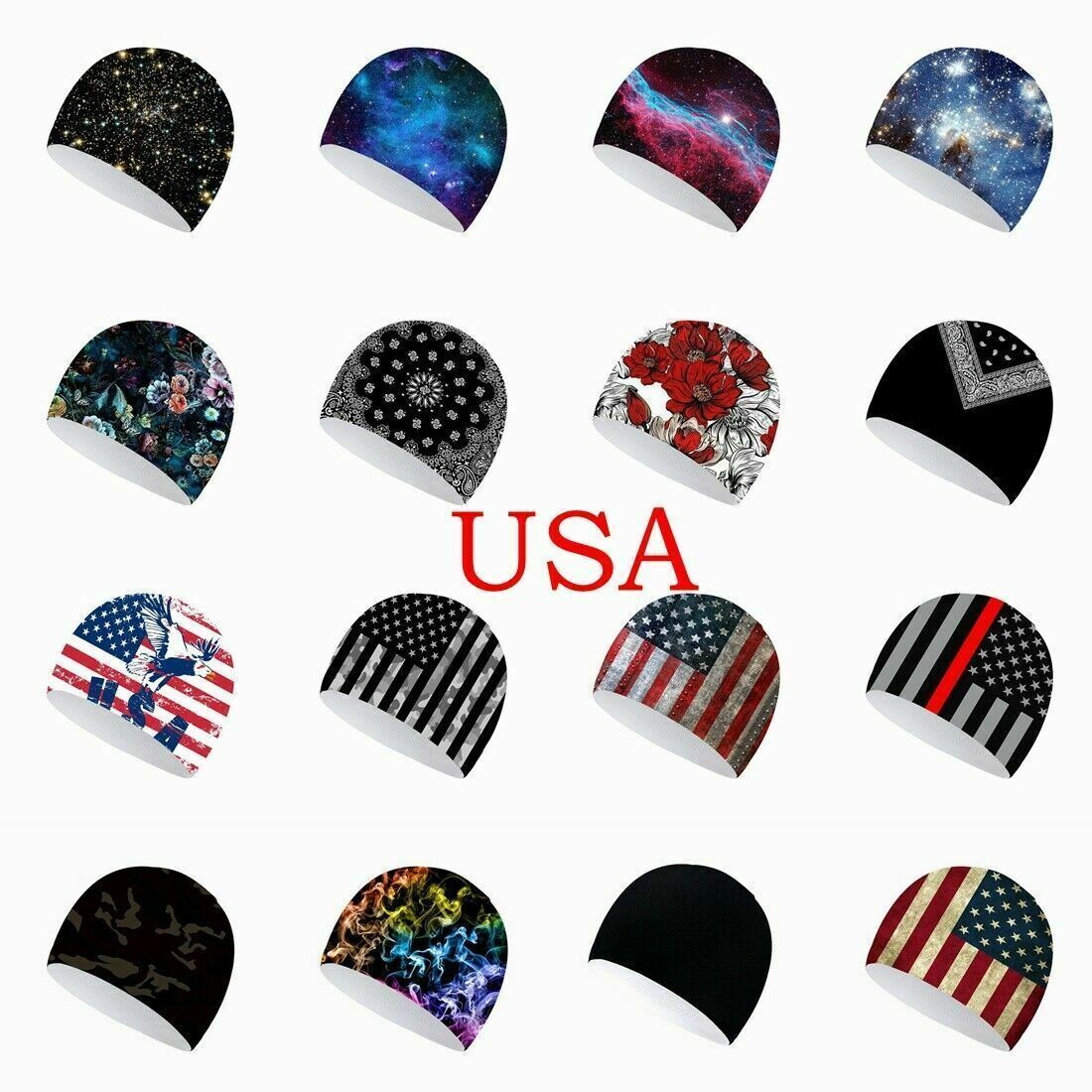 Cooling Bald Dome Skull Cap Helmet Liner Sport Beanie Hat Moisture Sweat Wicking