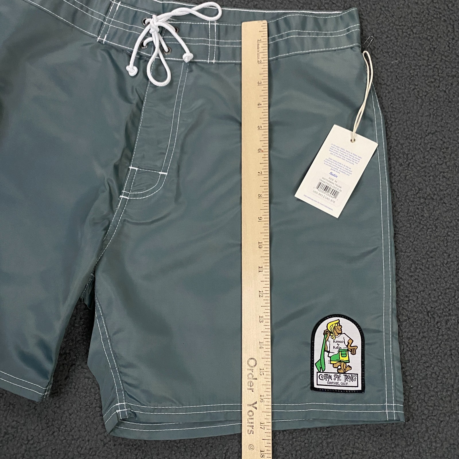 Kanvas by Katin Waterman Trunk Mens 34 Blue Swim Board Heritage Collection